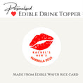 Load image into Gallery viewer, ‘ Kissy Kissy Boom Boom’ Edible Drink Toppers