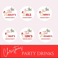 Load image into Gallery viewer, Christmas Family Name Personalised Cocktail Toppers featuring festive designs for party drinks.