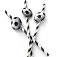 Load image into Gallery viewer, Football Paper Straw Toppers Pack of 12
