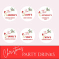 Load image into Gallery viewer, Christmas Family Name Personalised Cocktail Toppers featuring custom names for festive drinks.