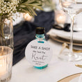 Load image into Gallery viewer, Take A Shot wedding favour bottle tags on a beautifully set wedding table with decorations.