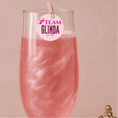 Load image into Gallery viewer, Pink drink with 'Team Glinda' edible topper for themed cocktails and party decorations.