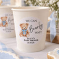 Load image into Gallery viewer, We Can Bearly Wait Blue Baby Shower Cup & Favour Stickers