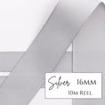 Load image into Gallery viewer, Silver Grosgrain Ribbon - 16mm x 10metre Reel