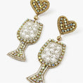 Load image into Gallery viewer, White Wine Spritzer Beaded Earrings