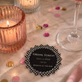 Load image into Gallery viewer, Black & White Diamond Drink Tokens on a festive table with candles and confetti, offering complimentary drinks to guests.
