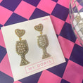 Load image into Gallery viewer, White Wine Spritzer Beaded Earrings