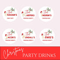 Load image into Gallery viewer, Christmas Family Name Personalised Cocktail Toppers featuring various family names and festive designs.