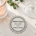 Load image into Gallery viewer, Polka dot drink tokens pack of 50 with text 'Drink Token Have a drink on us Redeem at the bar' on a stylish token.