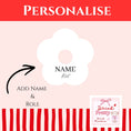 Load image into Gallery viewer, Wedding Attendees white personalised name drink marker design showcasing personalisation with name and role.