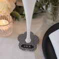 Load image into Gallery viewer, Black & White Diamond Personalised Name Drink markers with the name JACK on a stylish table setting.