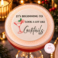 Load image into Gallery viewer, It's Beginning To Look A Lot Like Cocktails Toppers on a festive cocktail with decorative elements.