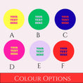 Load image into Gallery viewer, Cheeky Bottle Charm Tags colour options showing six customizable tags in vibrant colors.