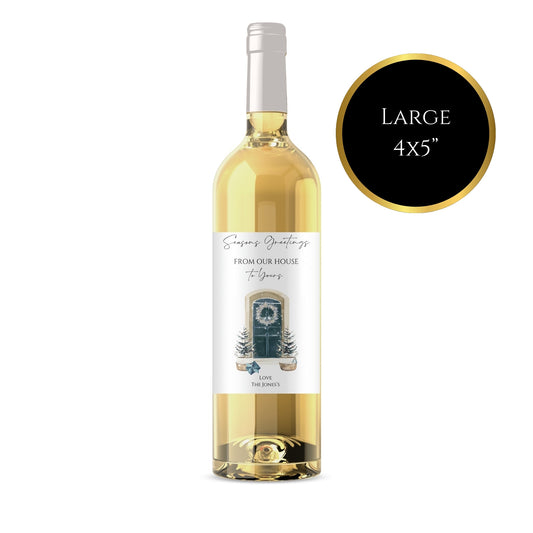 seasons greeting from our house to yours wine label
