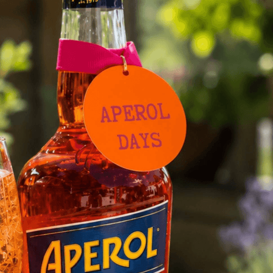 Aperol days drink bottle gift tags for Summer Drinks outside