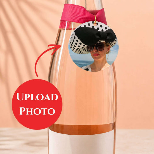 Upload photo & Message Bottle Charm Gift Tag