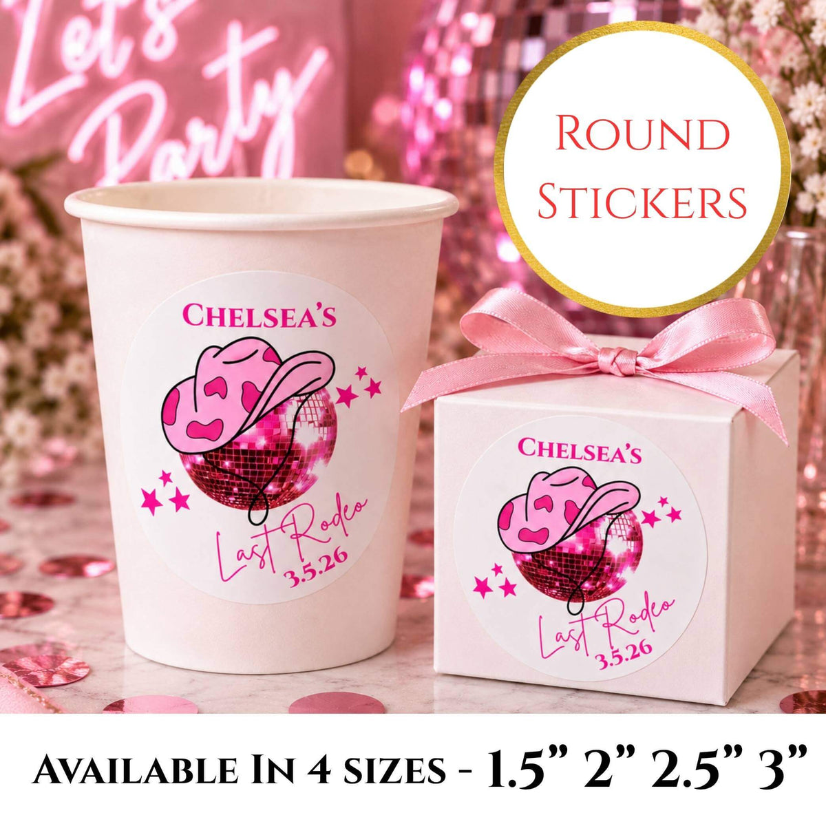 Last Rodeo Hen Party Stickers For Cups & Favours