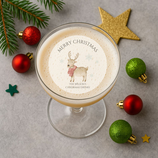 Reindeer Christmas Edible Drink Toppers