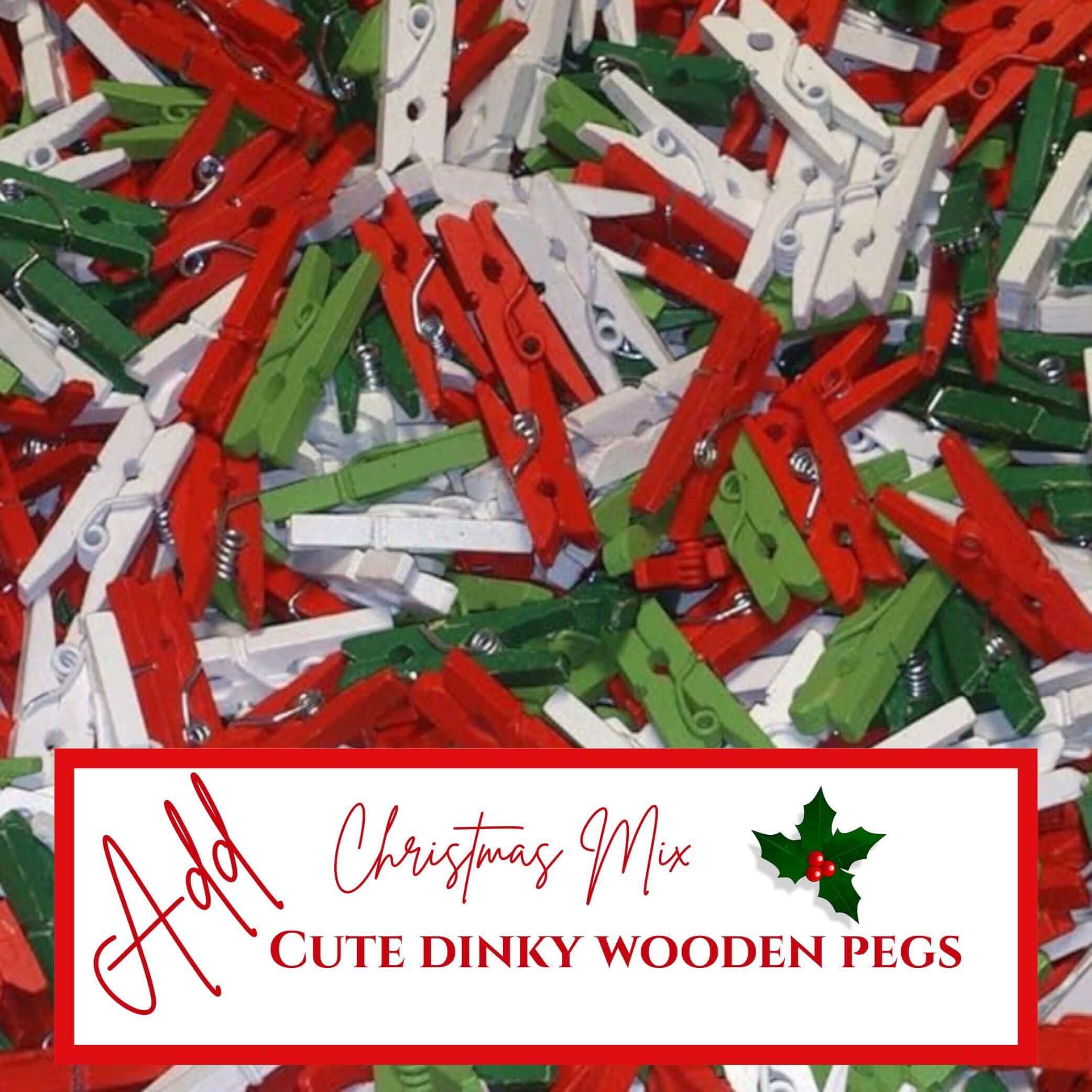 Candy Cane Christmas edible drink toppers on colorful wooden pegs for festive drinks and decor.