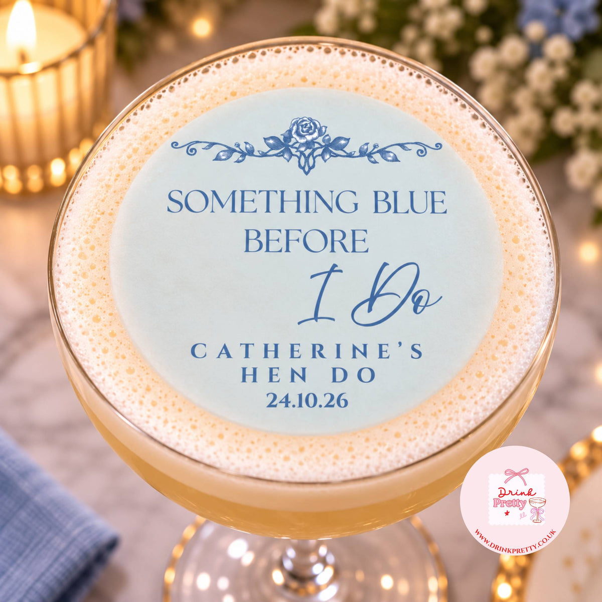 A Little Something Blue Bridal Shower Edible Drink Toppers