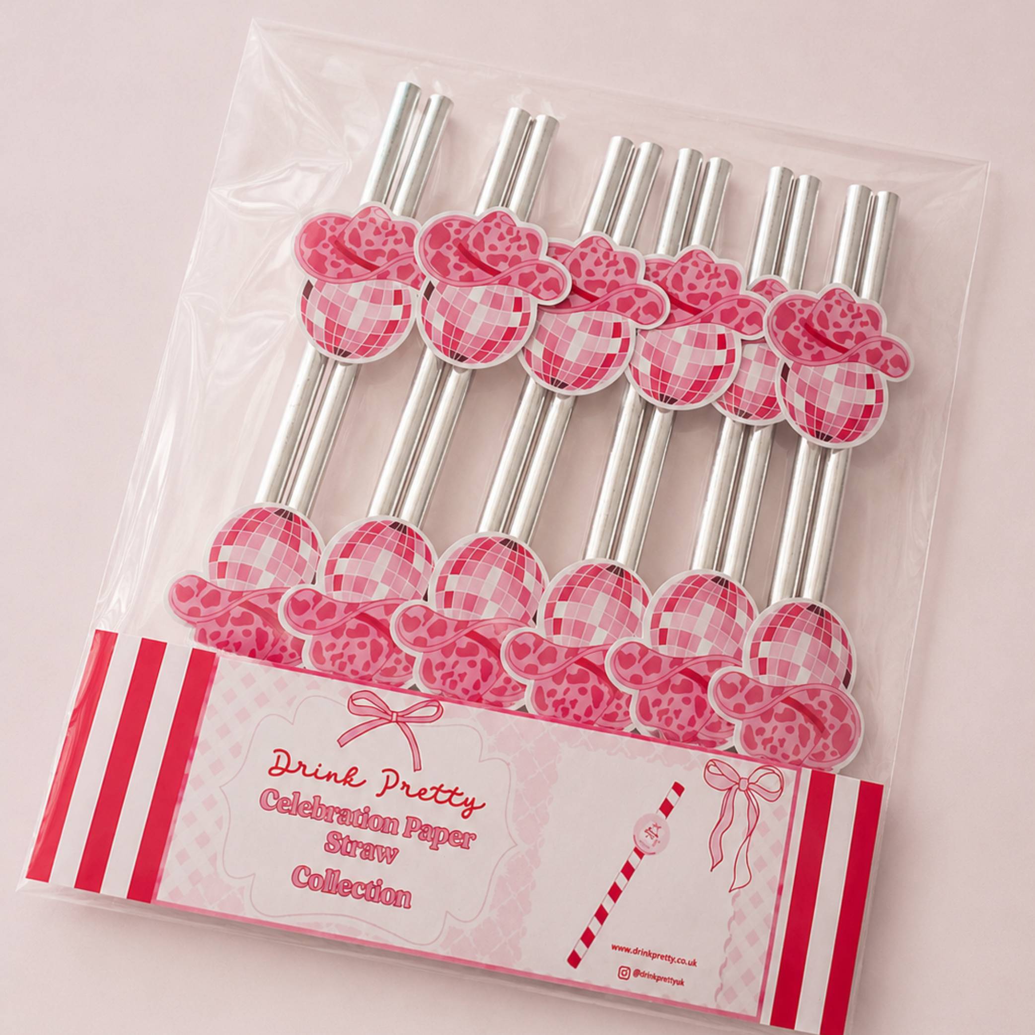 Disco Cowgirl Party Paper Straw Toppers Pack of 12