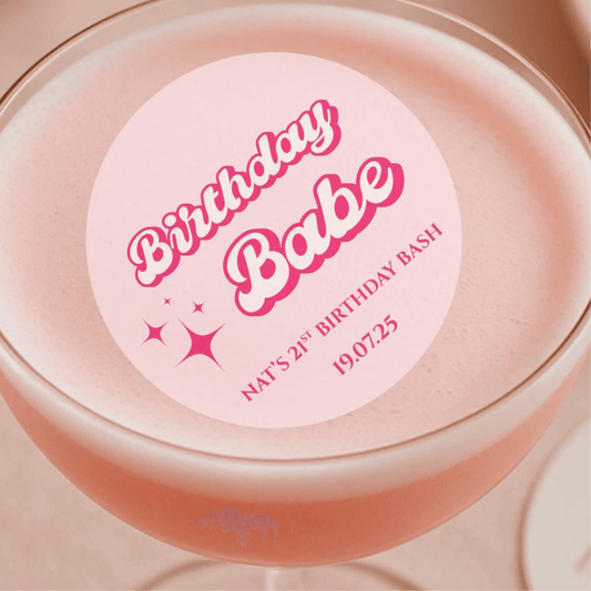 Birthday babe cocktail personalised edible toppers