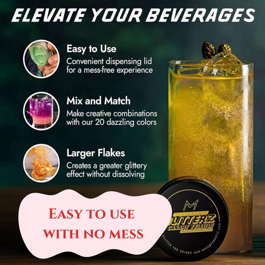 Edible Drink Shimmer - Canary Yellow Shimmer 10g