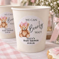 Load image into Gallery viewer, We Can Bearly Wait Pink Baby Shower Cup & Favour Stickers
