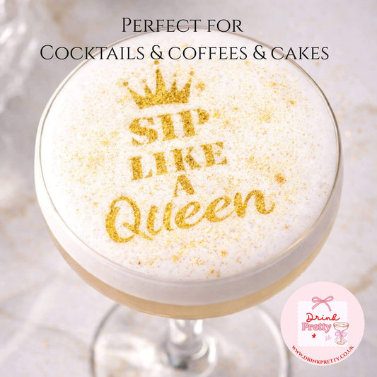 Reusable Stencil Cocktail & Coffee- Sip Like A Queen