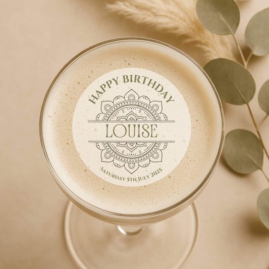 ‘Happy Birthday’Edible Cocktail/ Drink Toppers