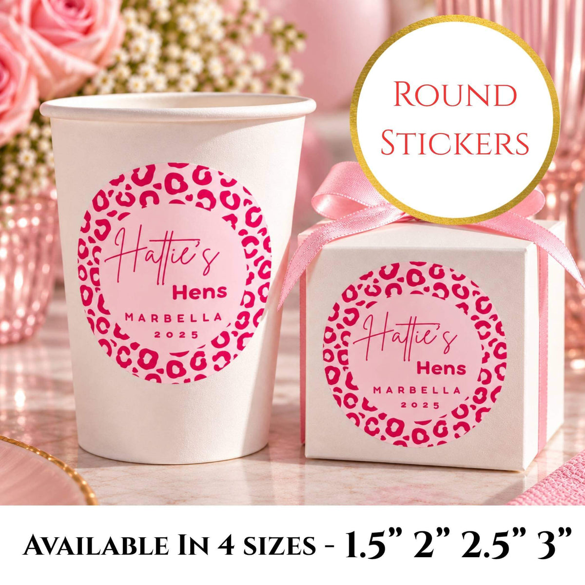 Wild Hen’s Party Stickers For Cups & Favours