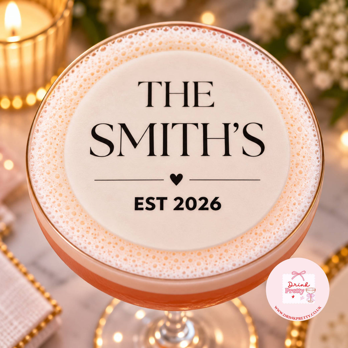 Personalised Family Name Edible Cocktail Toppers
