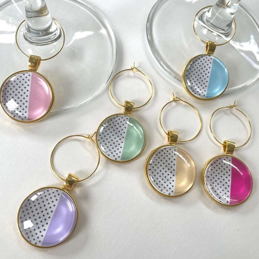 dotty wine charms set