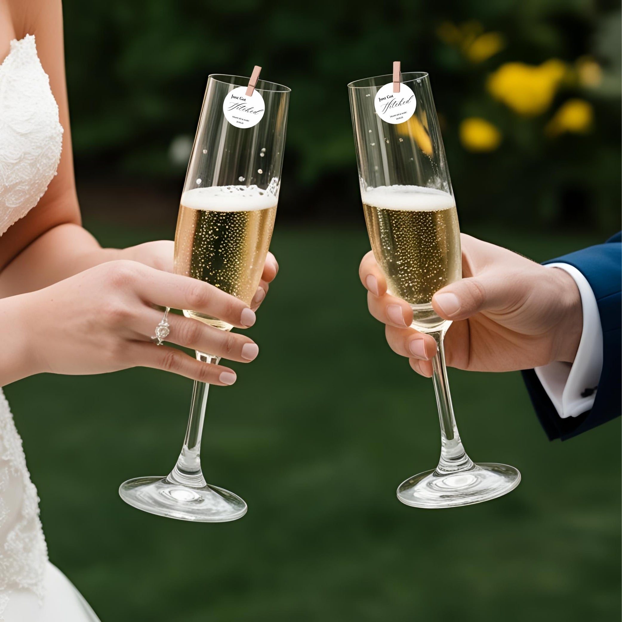 ‘Just Got Hitched’ Wedding Edible Drink Toppers