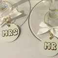 Load image into Gallery viewer, Mr & Mrs Wine charms set of two

