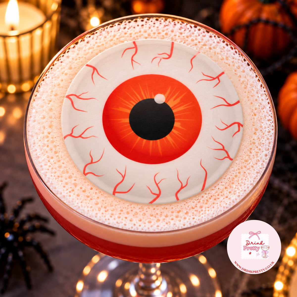Blood Shot Red Eye Ball Halloween Edible Drink Toppers