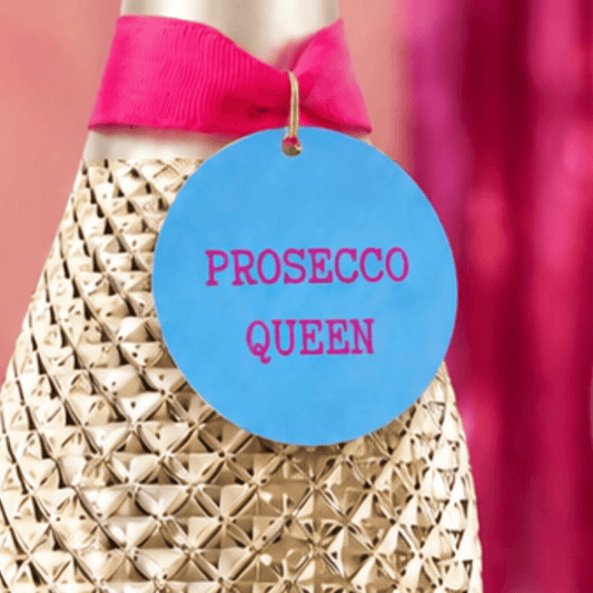 Prosecco Queen metal gift tag for gifts and bottles