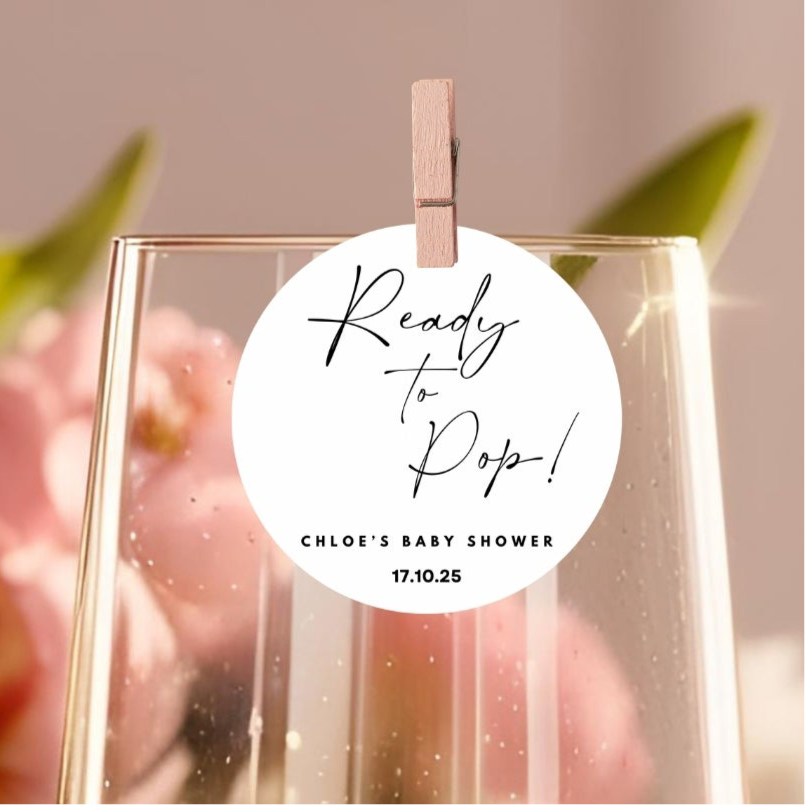 ‘Ready To Pop’ Baby Shower- Edible Drink Toppers