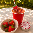 Load image into Gallery viewer, Summer Pimm’s & Strawberries Paper Straw Toppers Pack of 12
