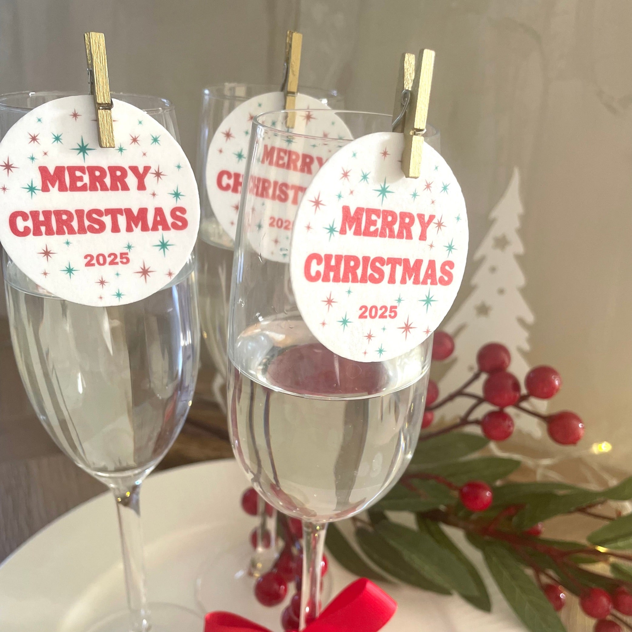 Merry Christmas Edible Drink Toppers