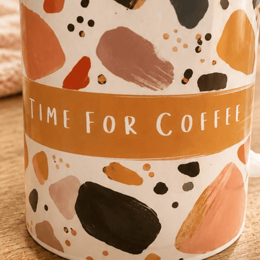 Time For Coffee Autumn Time Mug featuring a stylish autumn pattern and warm color palette.