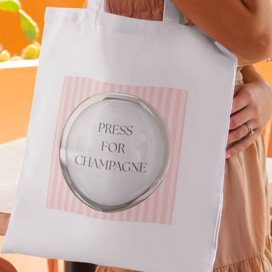 Press For Champagne Tote Bag