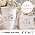 Load image into Gallery viewer, We’re Engaged Diamond Party Stickers For Cups & Favours
