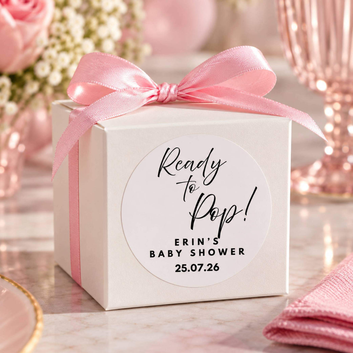 Ready To Pop Baby Shower Stickers For Cups & Favours