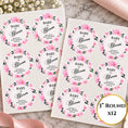 Load image into Gallery viewer, Baby In Bloom Pink Baby Shower Cup & Favour Stickers
