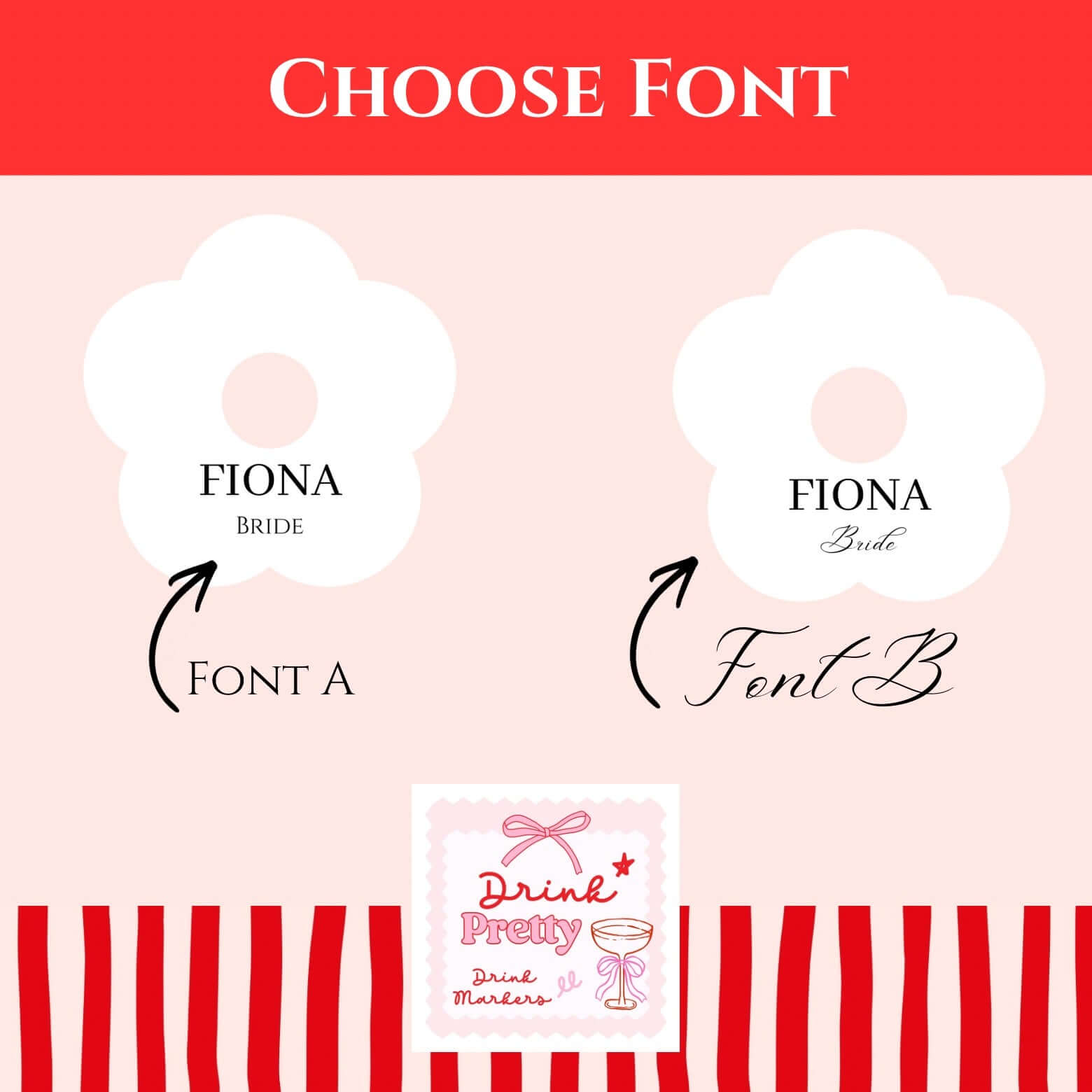 Wedding Attendees White Personalised Name Drink marker