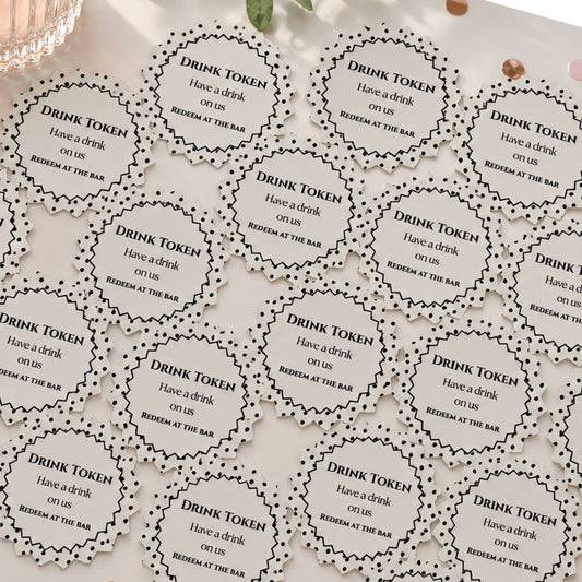 Polka Dot Drink Tokens Pack of 50