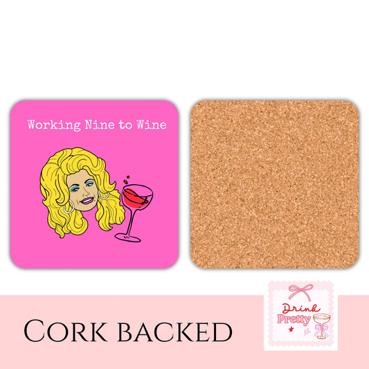Working Nine To Wine Drink Coaster