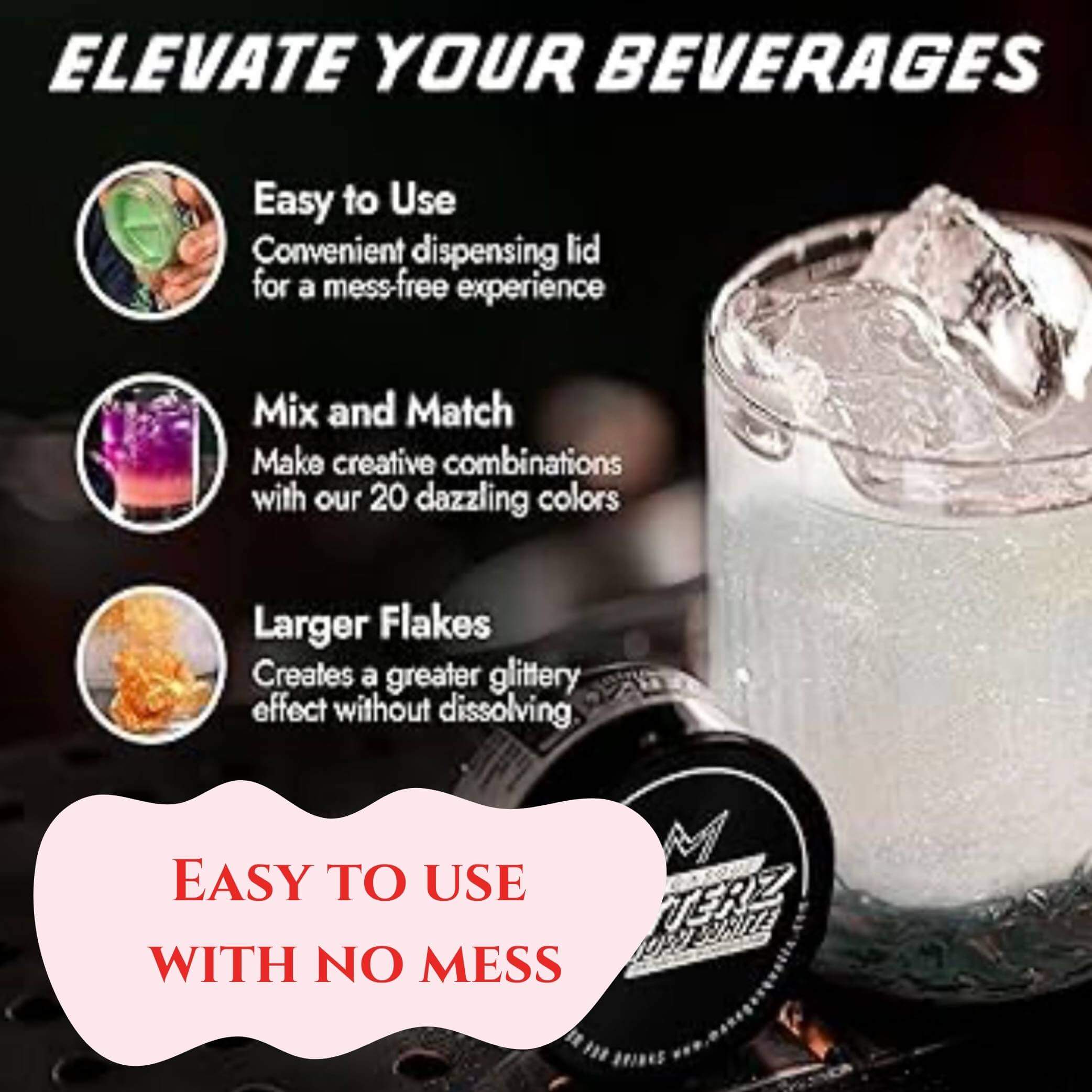Edible Drink Shimmer - Snow White Shimmer 10g