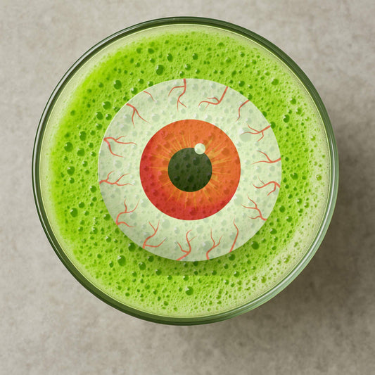 Blood shot red eyeball drink topper